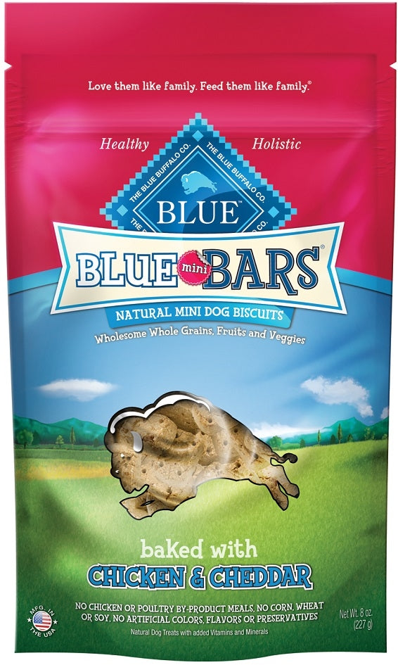 Blue Buffalo Mini Bars Chicken and Cheddar Natural Mini Dog Biscuits