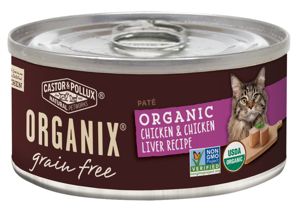 Castor and Pollux Organix Grain Free Organic Chicken and Chicken Liver Recipie Canned Cat Food