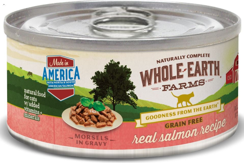 Whole Earth Farms Grain Free Salmon Morsels in Gravy Recipe Canned Cat Food