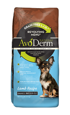 Avoderm Revolving Menu Small Breed LID Grain Free Lamb Recipe Adult Dry Dog Food