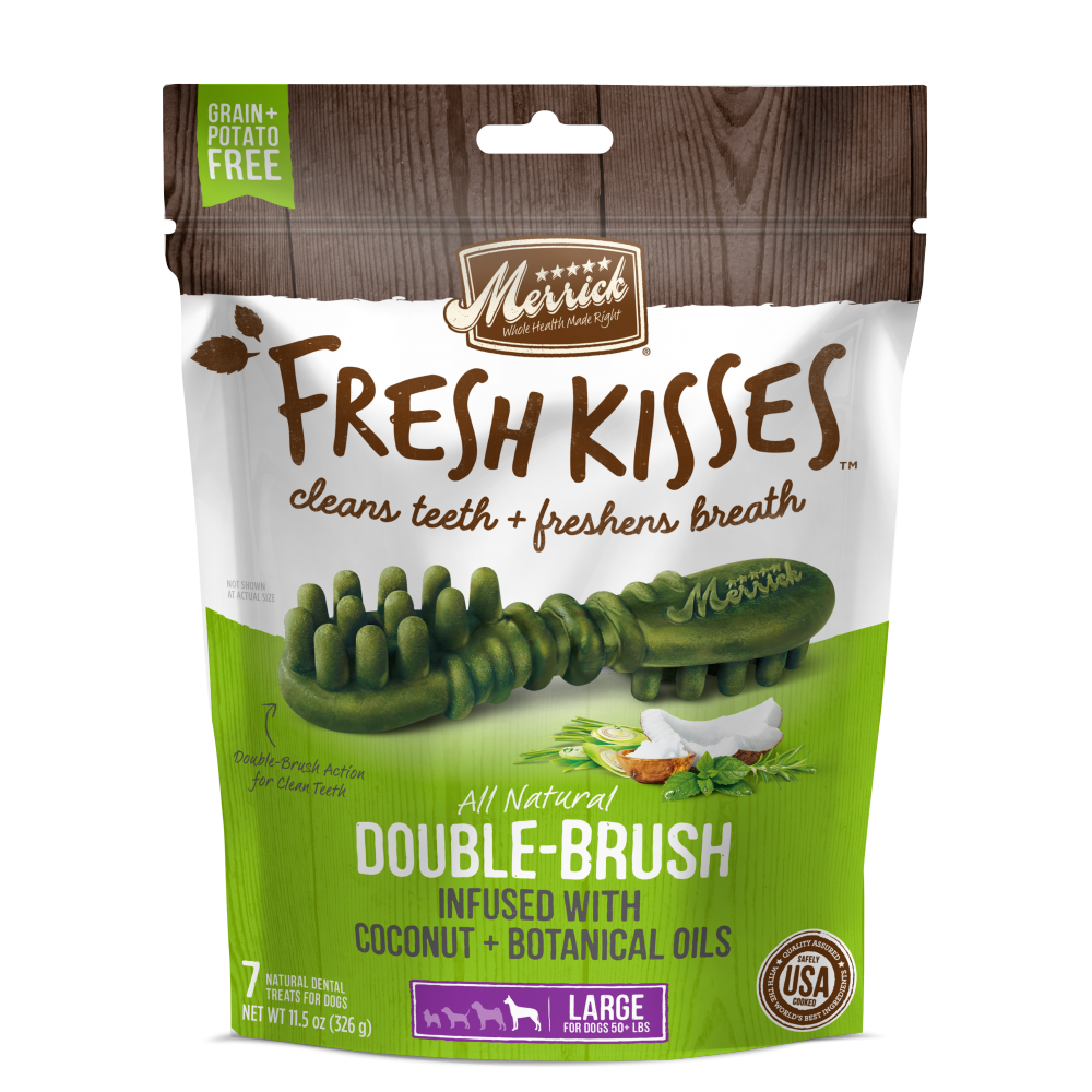 Merrick Fresh Kisses Grain Free Coconut Oil and Botanicals Large Dental Dog Treats
