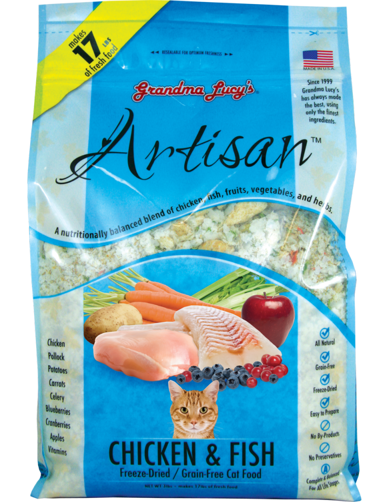 Grandma Lucy's Artisan Grain-Free  Chicken and Fish Freeze-Dried Cat Food