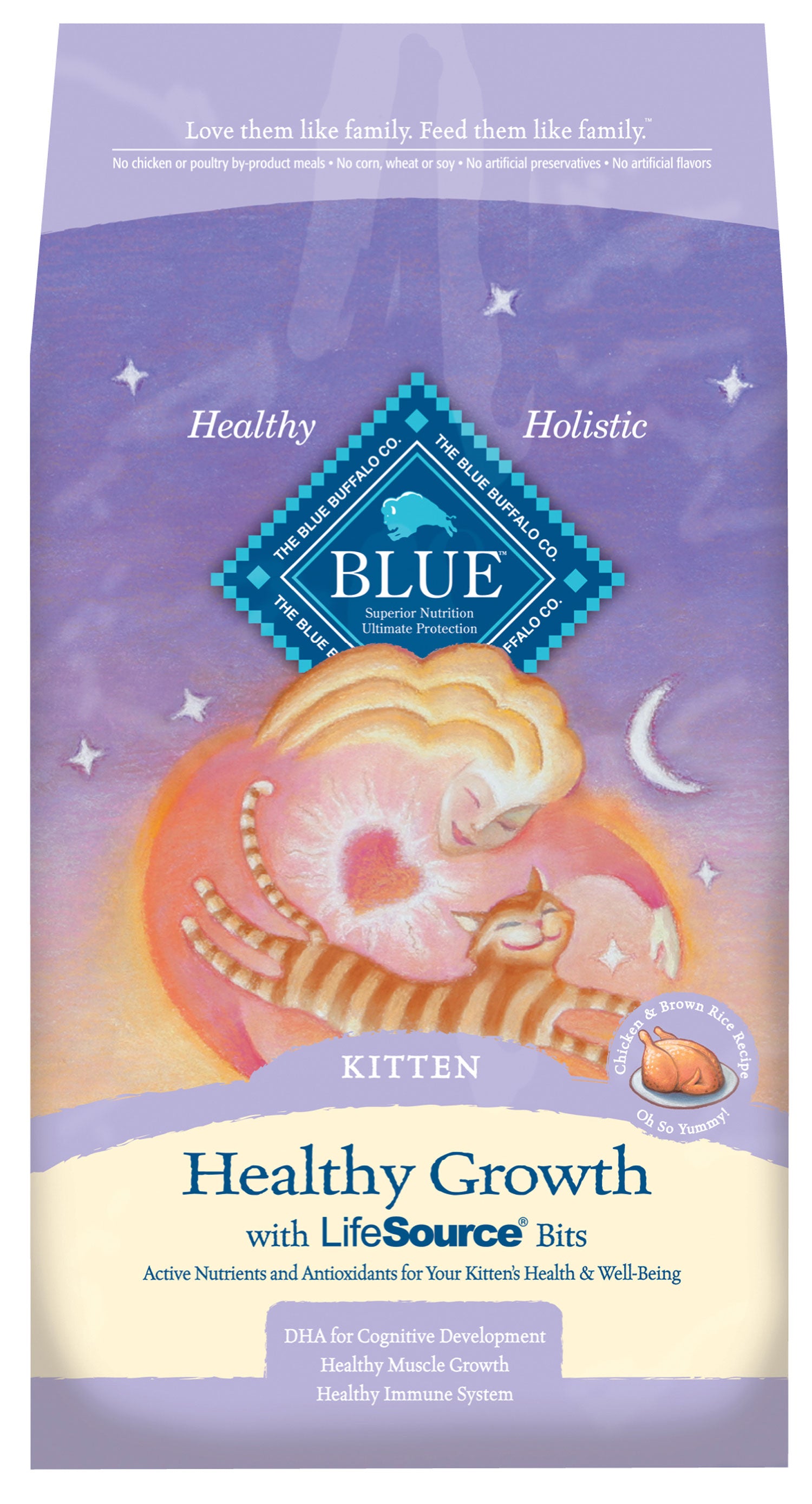 Blue Buffalo Healthy Growth Kitten Chicken and Brown Rice Recipe Dry Cat Food