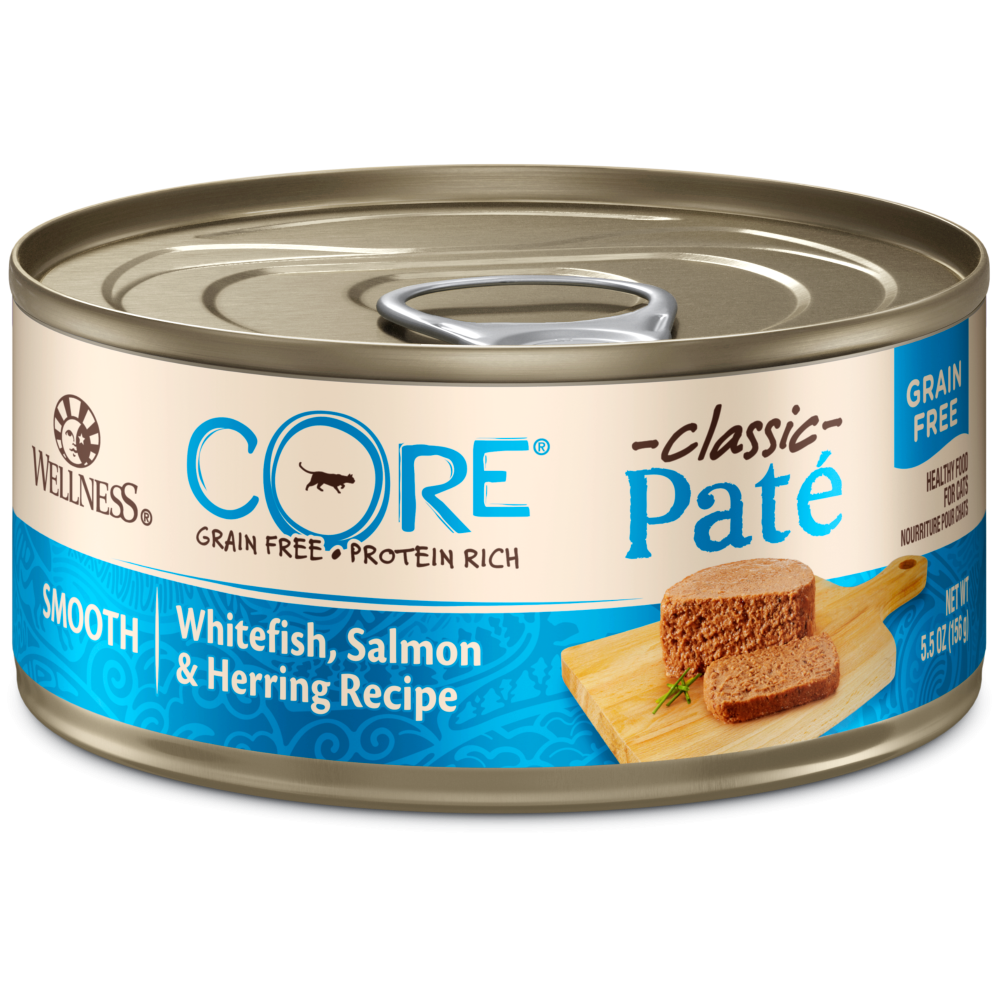 Wellness CORE Grain Free Natural Whitefish, Salmon & Herring Smooth Pate Canned Cat Food