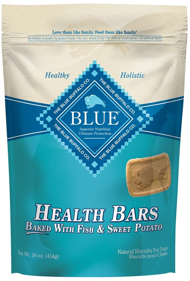 Blue Health Bars Baked With Fish and Sweet Potato Dog Treats