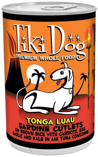 Tiki Dog Tonga Luau Sardine Cutlets on Brown Rice in an Ahi Tuna Consomme Canned Dog Food