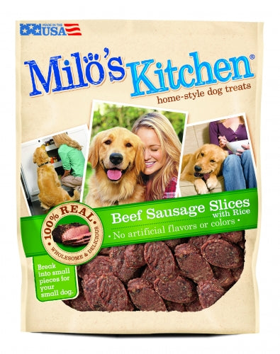 Milo's Kitchen Beef Sausage Slices with Rice Dog Treats