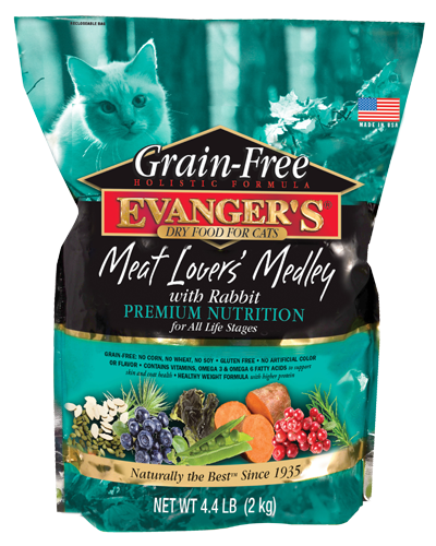 Evangers Grain Free Meat Lover's Medley with Rabbit Dry Cat Food