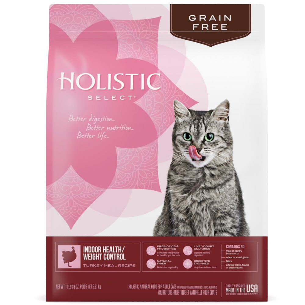 Holistic Select Natural Grain Free Indoor Health & Weight Control Turkey Meal Recipe Dry Cat Food