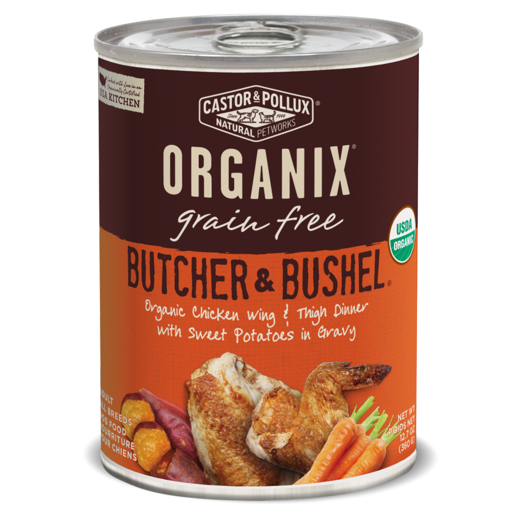 Castor and Pollux Organix Butcher and Bushel Organic Chicken Wing and Thigh Dinner Canned Dog Food