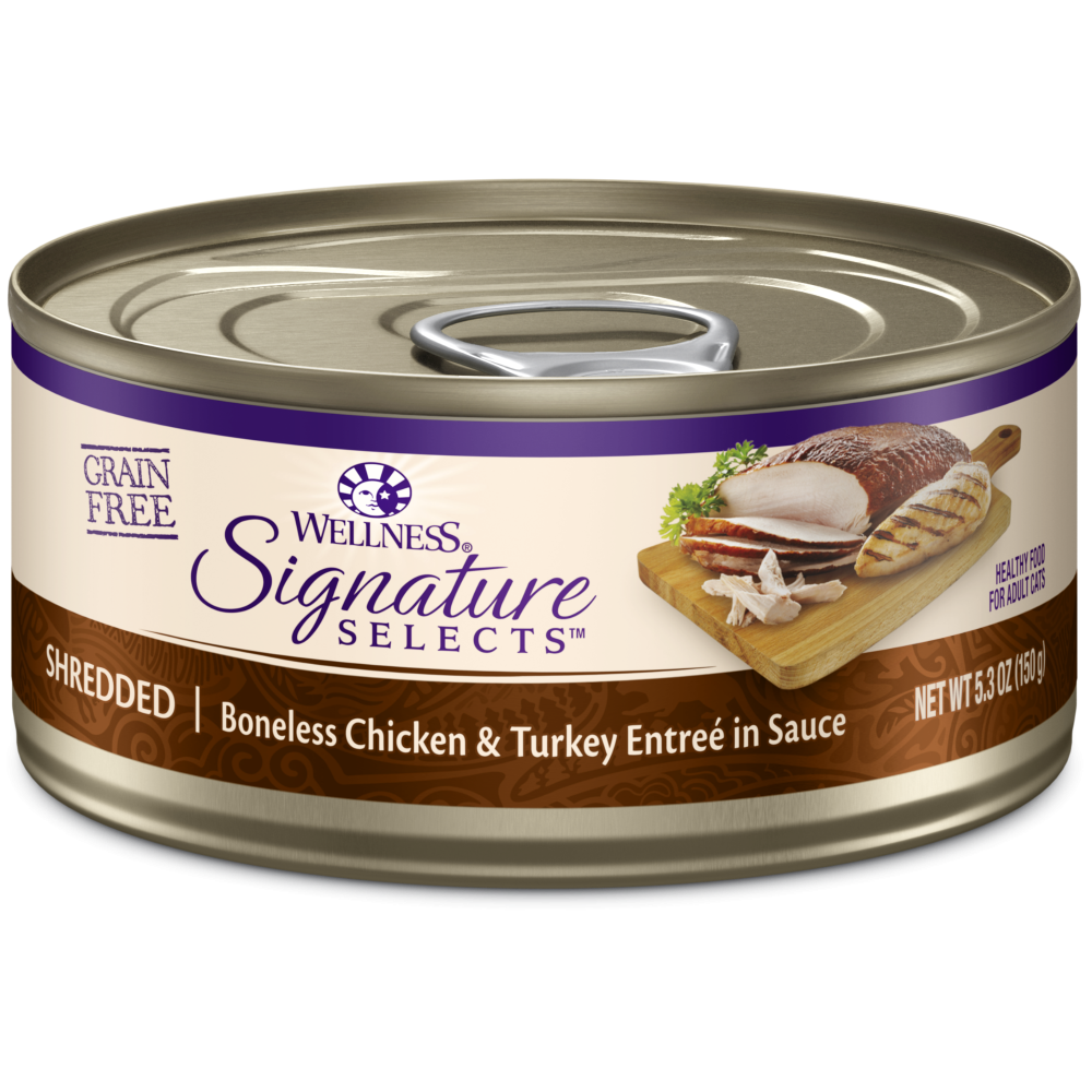 Wellness Signature Selects Grain Free Natural White Meat Chicken and Turkey Entree in Sauce Wet Canned Cat Food