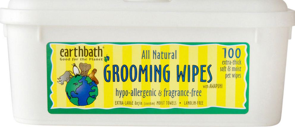 Earthbath Hypo Allergenic Fragrance Free Grooming Wipes for Dogs