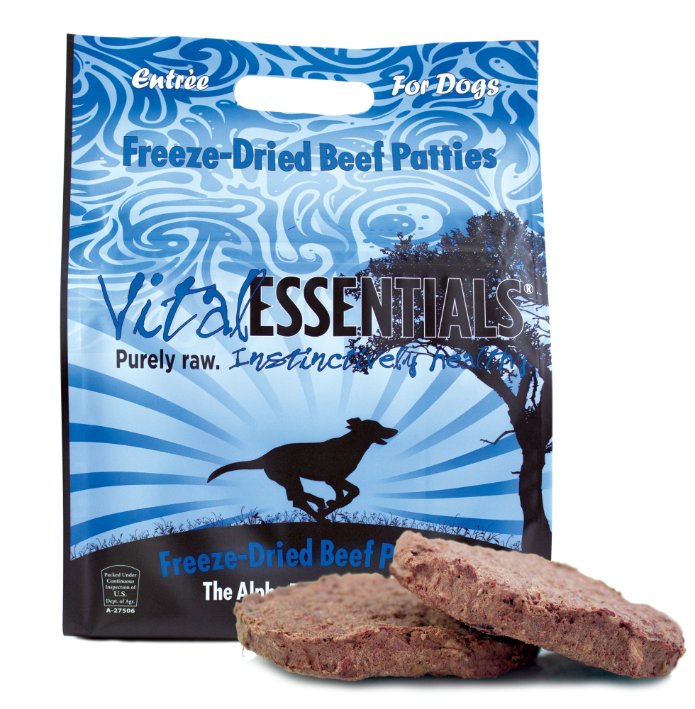 Vital Essentials Beef Patties Freeze Dried Dog Food