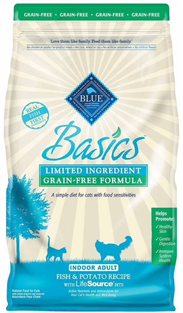 Blue Buffalo Basics Grain Free Adult Indoor Fish and Potato Recipe Dry Cat Food