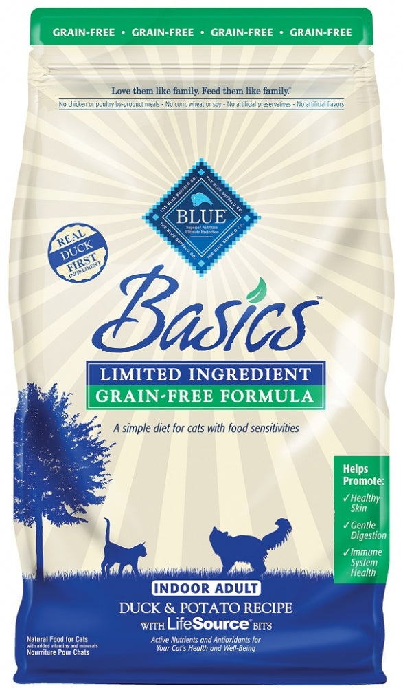 Blue Buffalo Basics Grain Free Adult Indoor Duck and Potato Recipe Dry Cat Food