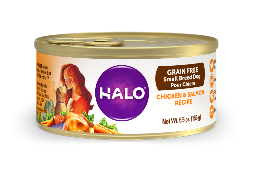 Halo Small Breed Grain Free Chicken & Salmon Recipe Canned Dog Food