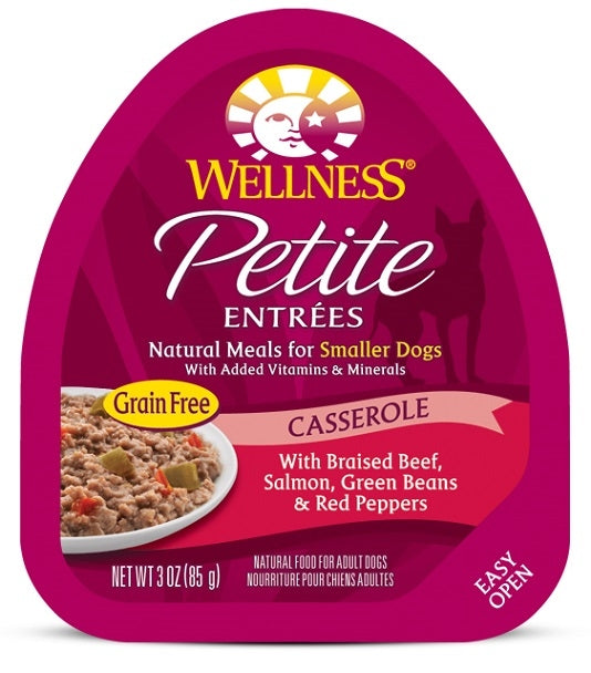 Wellness Petite Entrees Casserole Grain Free Natural Beef and Salmon Recipe Wet Dog Food