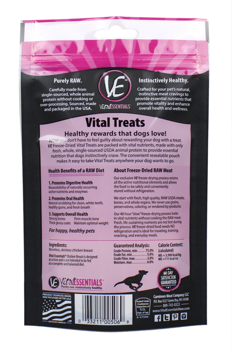 Vital Essentials Freeze Dried Chicken Breast Vital Treats for Dogs