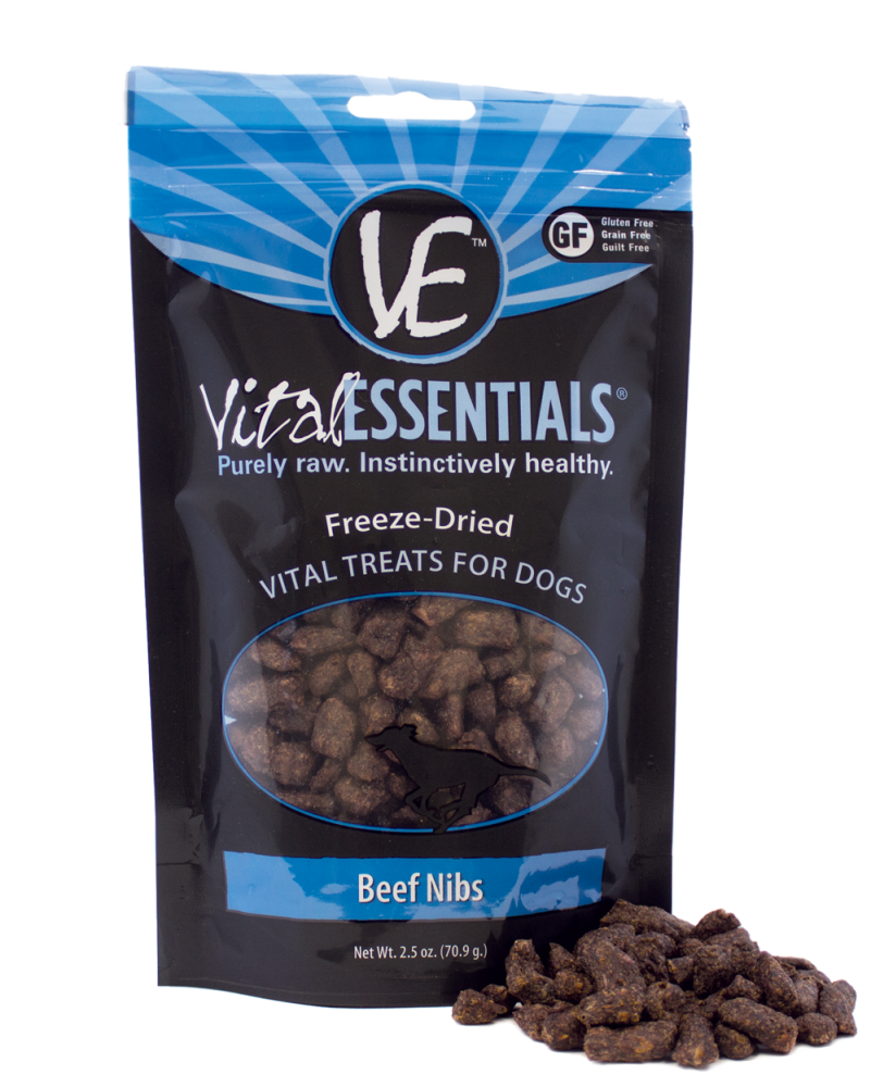 Vital Essentials Freeze Dried Beef Nibs Vital Treats for Dogs