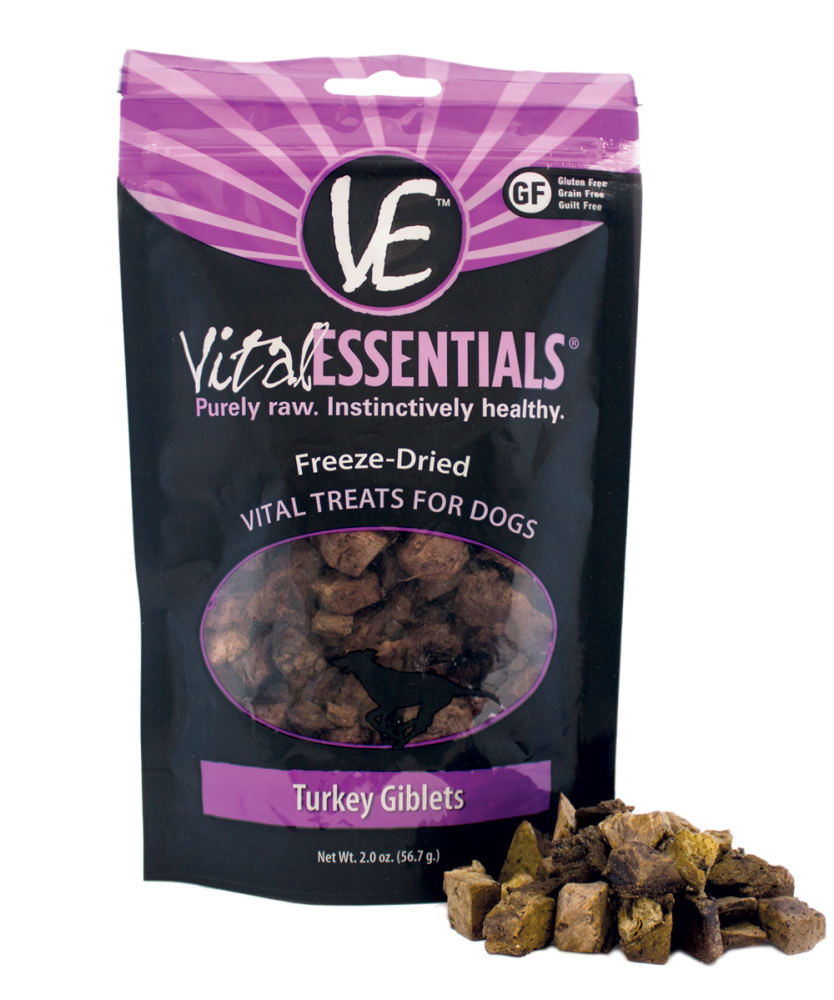 Vital Essentials Freeze Dried Turkey Giblets Vital Treats for Dogs