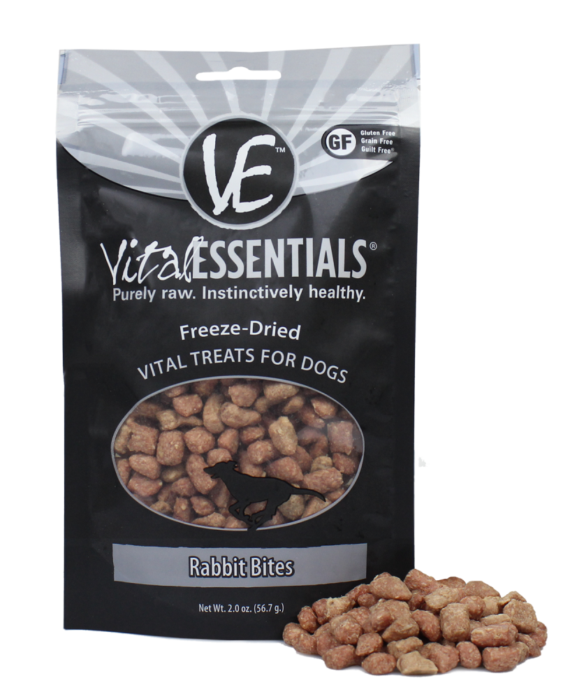 Vital Essentials Freeze Dried Rabbit Bites Vital Treats for Dogs