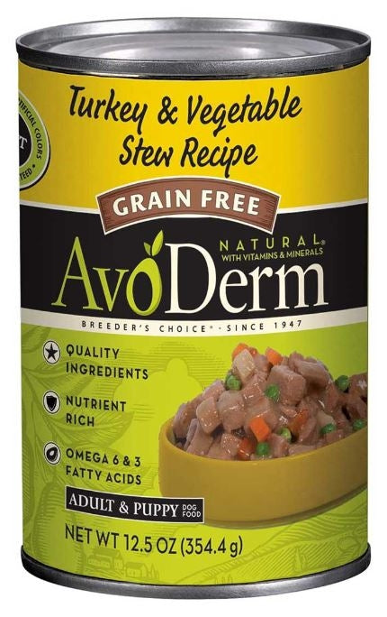 AvoDerm Grain Free Turkey and Vegetable Stew Canned Dog Food