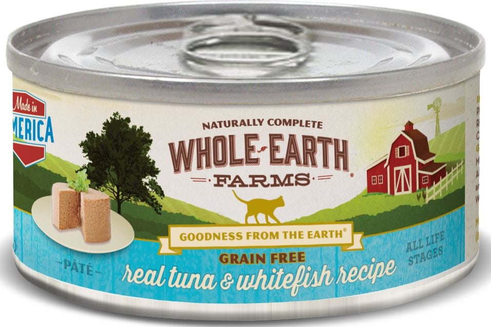 Whole Earth Farms Grain Free Real Tuna and Whitefish Recipe Canned Cat Food