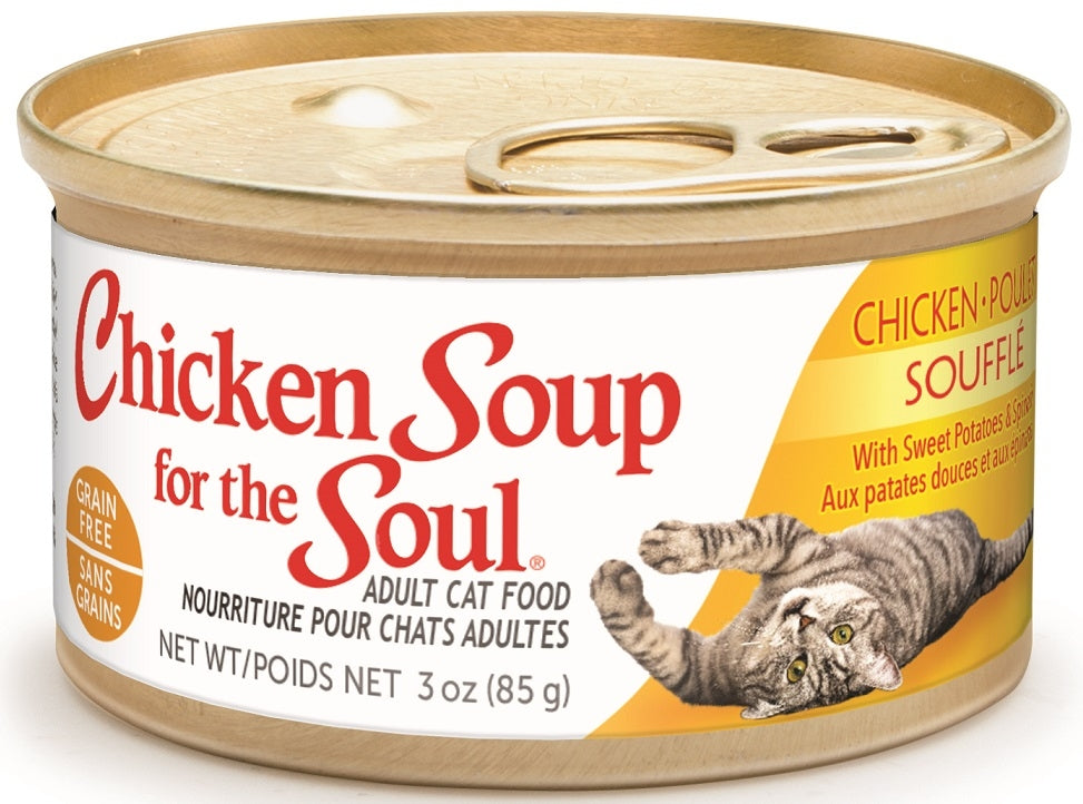 Chicken Soup For The Soul Grain Free Chicken Souffle with Sweet Potatoes and Spinach Canned Cat Food