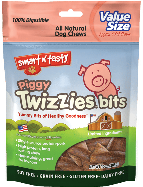 Smart n' Tasty Grain Free Piggy Twizzies Bits Dog Treats