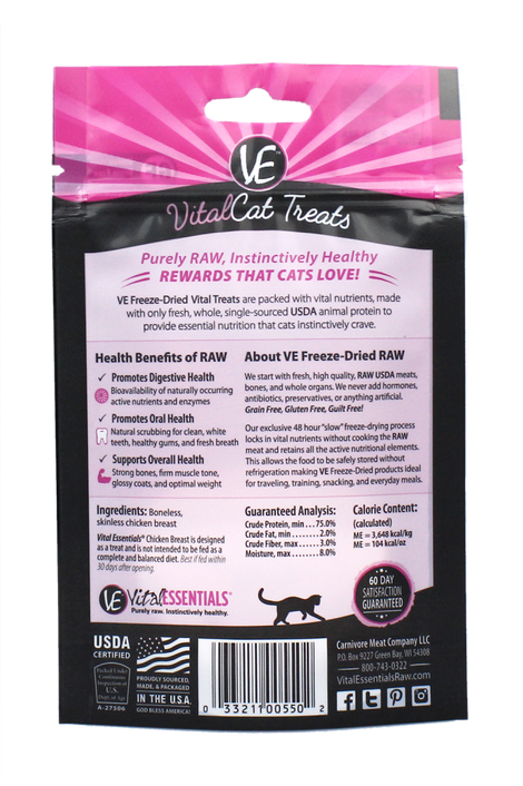 Vital Essentials Vital Cat Freeze Dried Grain Free Chicken Breast Cat Treats