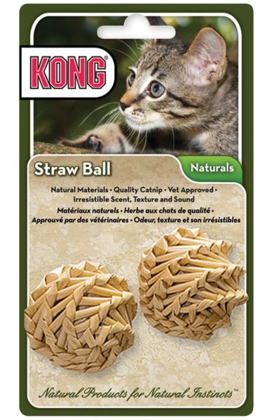 KONG Naturals Straw Balls 2-Pack Cat Toy