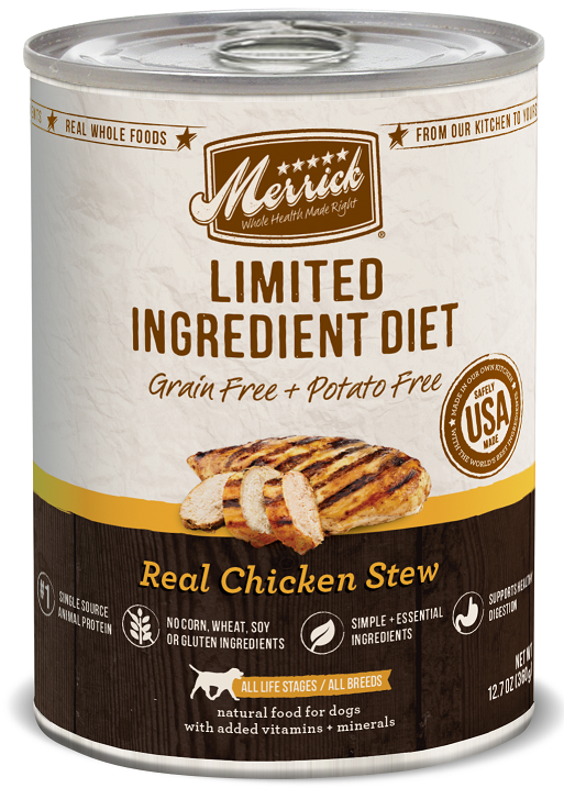 Merrick Limited Ingredient Diet Grain Free Real Chicken Stew Canned Dog Food