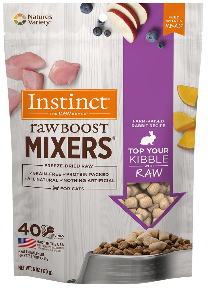 Nature's Variety Instinct Raw Boost Mixers Grain Free Rabbit Formula Freeze Dried Cat Food Topper