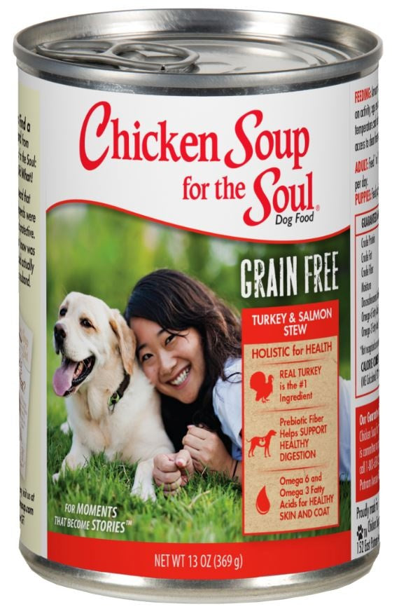 Chicken Soup For The Soul Grain Free Turkey and Salmon Stew Canned Dog Food