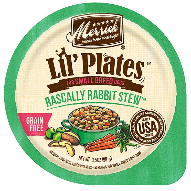 Merrick Lil' Plates Small Breed Grain Free Rascally Rabbit Stew Dog Food Tray