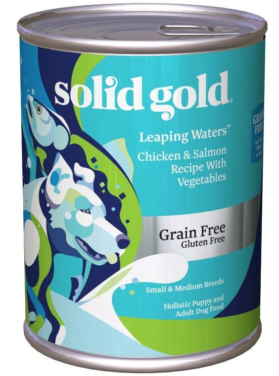 Solid Gold Grain Free Leaping Waters Small and Medium Breed with Chicken and Salmon Canned Dog Food