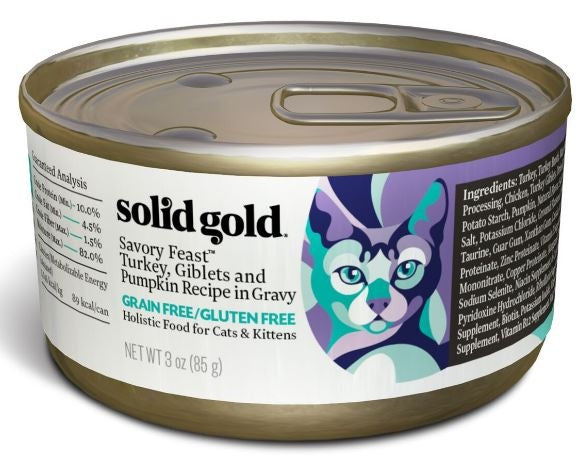 Solid Gold Grain Free Savory Feast Turkey and Giblets Recipe Canned Cat Food