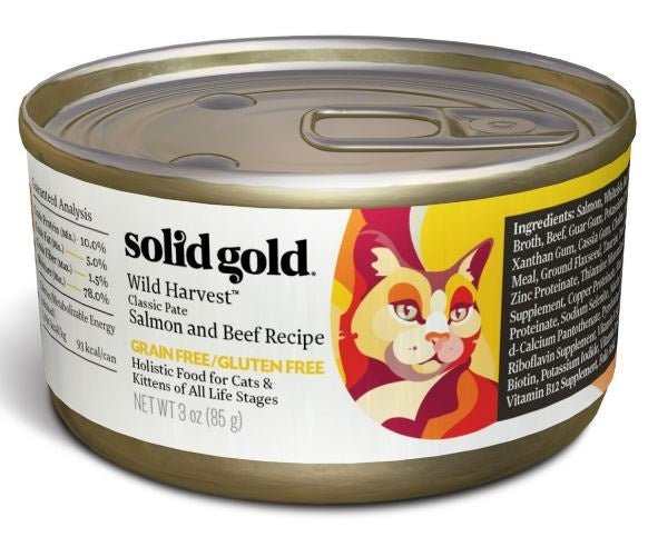 Solid Gold Grain Free Wild Harvest Salmon and Beef Recipe Canned Cat Food