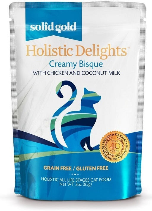 Solid Gold Grain Free Holistic Delights Chicken Creamy Bisque Cat Food Pouches