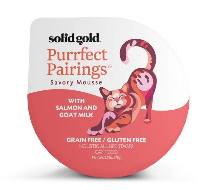 Solid Gold Grain Free Purrfect Pairings Salmon Savory Mousse Cat Food Tray