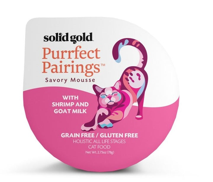 Solid Gold Grain Free Purrfect Pairings Shrimp Savory Mousse Cat Food Tray