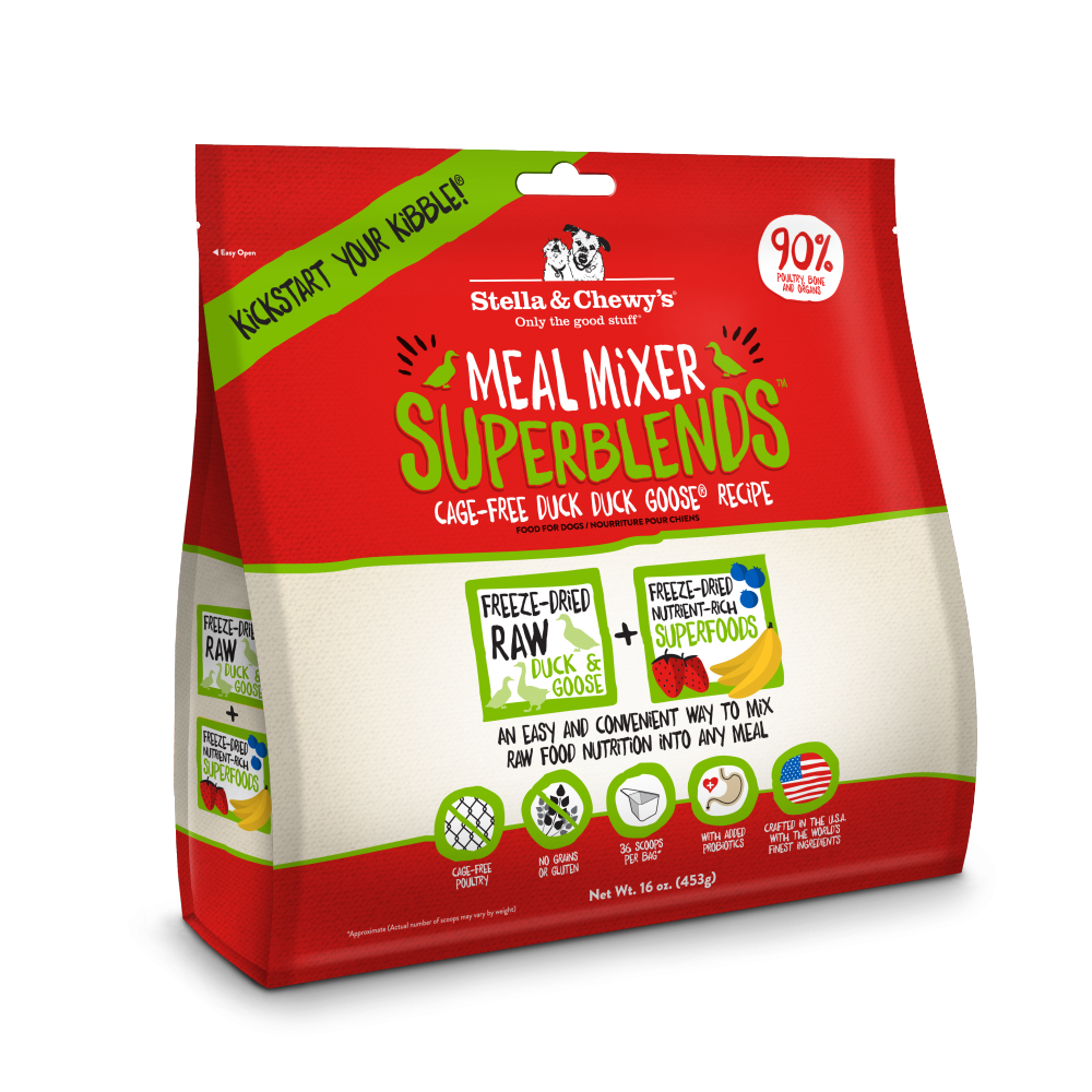 Stella & Chewy's Meal Mixer SuperBlends Cage-Free Duck Duck Goose Recipe for Dogs