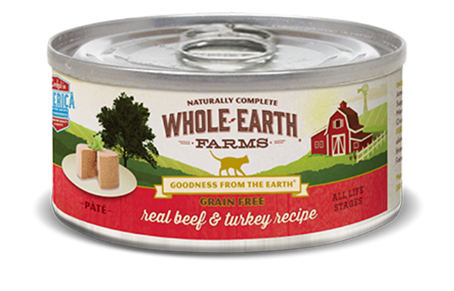 Whole Earth Farms Grain Free Real Beef and Turkey Pate Canned Cat Food