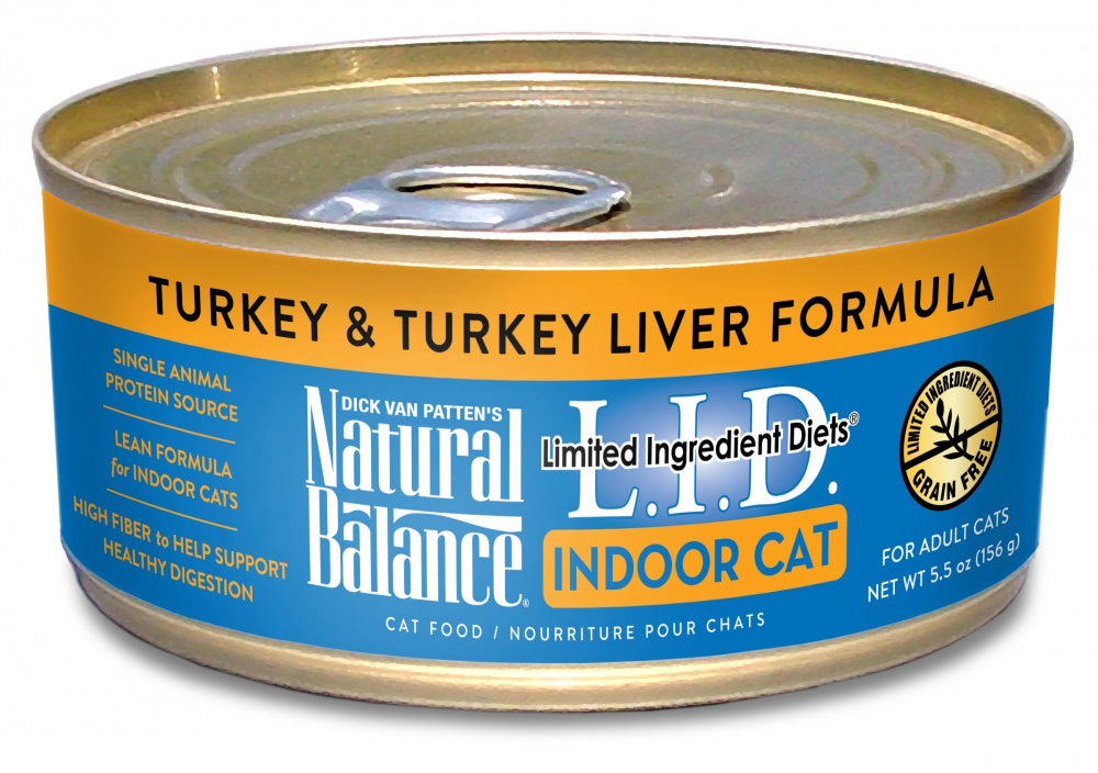 Natural Balance L.I.D. Limited Ingredient Diets Turkey and Turkey Liver Indoor Canned Cat Food