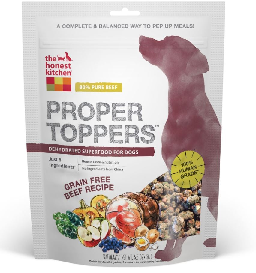 The Honest Kitchen PROPER TOPPERS Grain Free Beef Dog Food Pouch