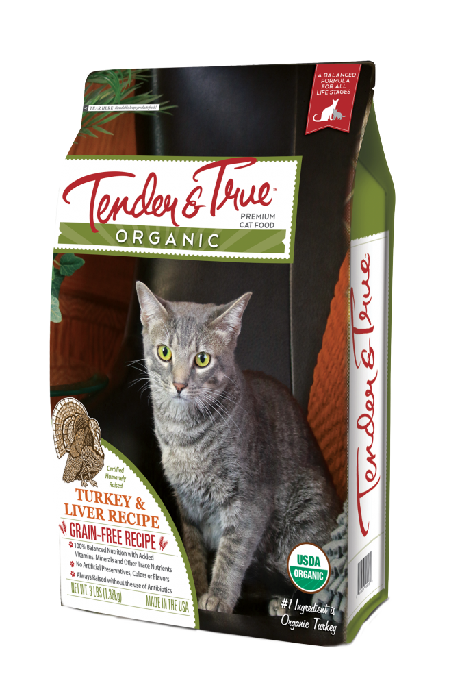 Tender & True Grain Free Organic Turkey and Liver Recipe Dry Cat Food