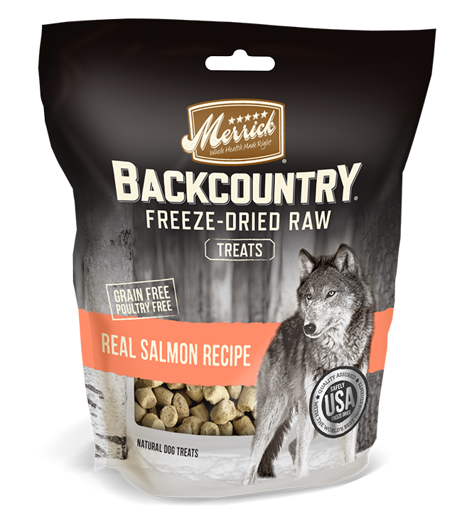 Merrick Backcountry Freeze Dried Grain Free Real Salmon Recipe Dog Treats