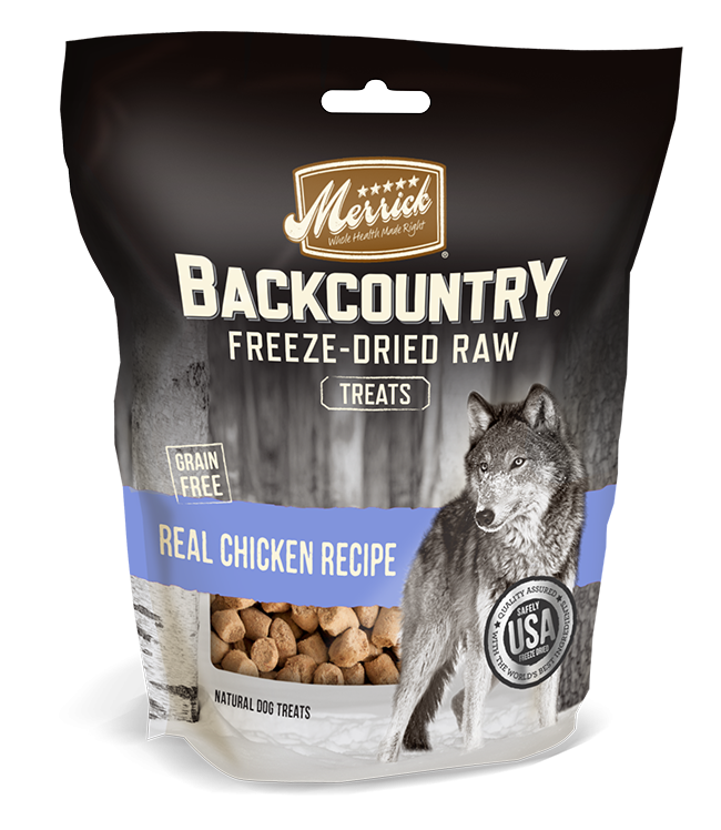 Merrick Backcountry Freeze Dried Grain Free Real Chicken Recipe Dog Treats