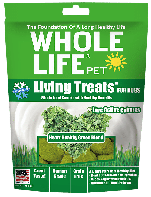 Whole Life Living Treats Grain Free Heart-Healthy Greens Blend Freeze Dried Dog Treats